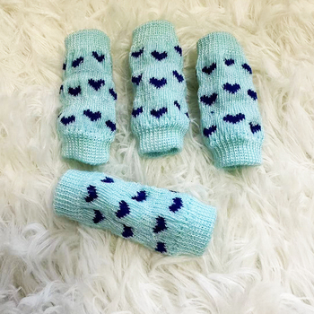 Mănuși de protecție pentru genunchii și picioarele animalelor de companie – poliester, model Dragoste, tricotate, jacquard, stil desen animat