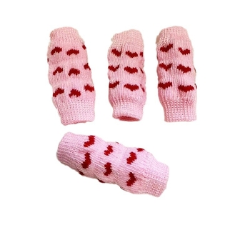 Mănuși de protecție pentru genunchii și picioarele animalelor de companie – poliester, model Dragoste, tricotate, jacquard, stil desen animat