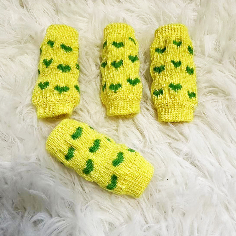 Mănuși de protecție pentru genunchii și picioarele animalelor de companie – poliester, model Dragoste, tricotate, jacquard, stil desen animat