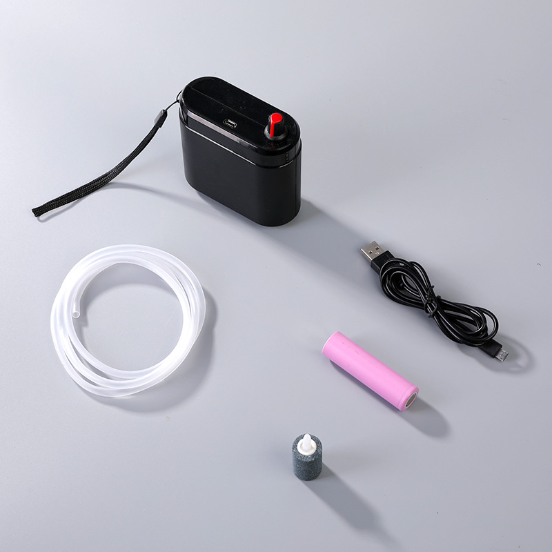 Prijenosna punjiva pumpa za kisik za akvarij, tiho djelovanje, USB prijenosna, ABS konstrukcija, 244 g