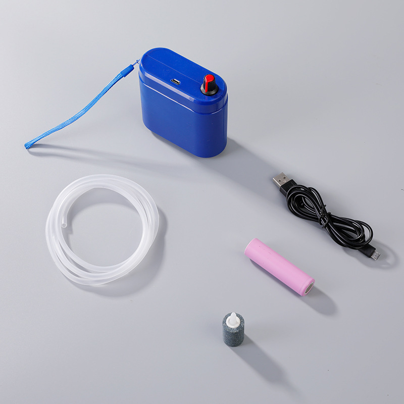 Prijenosna punjiva pumpa za kisik za akvarij, tiho djelovanje, USB prijenosna, ABS konstrukcija, 244 g