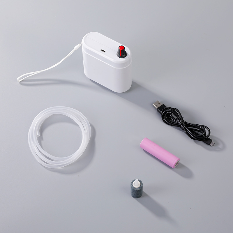 Prijenosna punjiva pumpa za kisik za akvarij, tiho djelovanje, USB prijenosna, ABS konstrukcija, 244 g