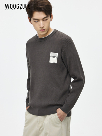 Lyocell Tencel vuneni muški casual pleteni džemper s okruglim izrezom, dugi rukav, slobodan kroj, tanak, jesen 2025