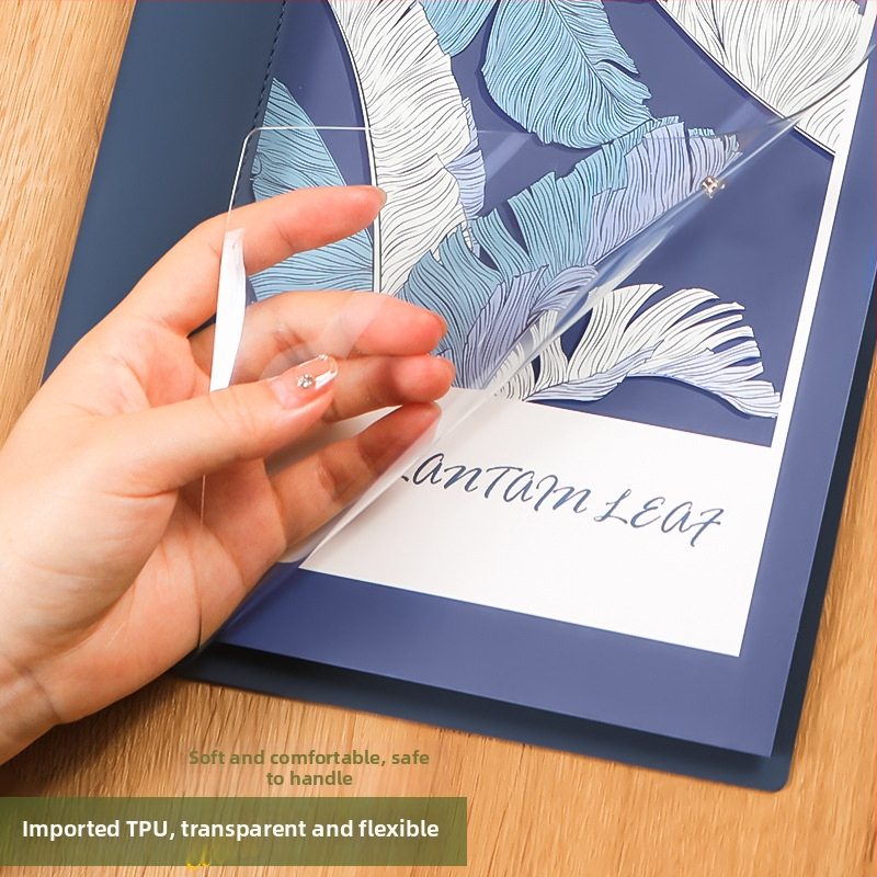 Prozirni bilježnica s razdvojenim listovima, meka kožna kućišta, odvojivi blok bilježnica, Dowling papir, 60 listova, 8 rupa