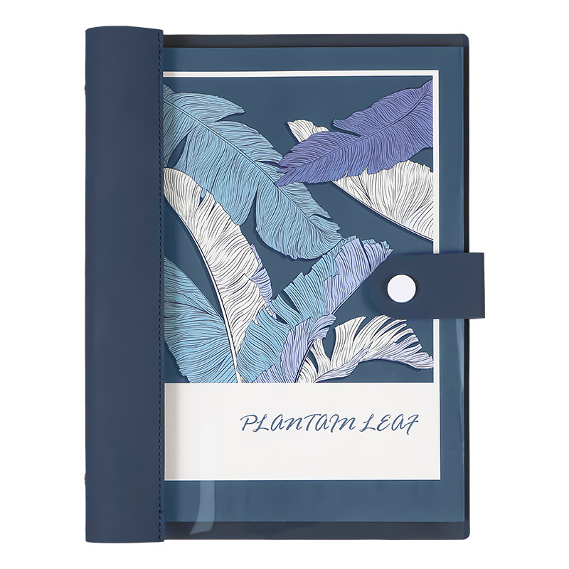 Prozirni bilježnica s razdvojenim listovima, meka kožna kućišta, odvojivi blok bilježnica, Dowling papir, 60 listova, 8 rupa