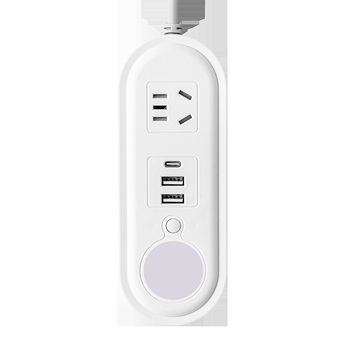 Ταξιδιωτικό πολύπριζο με φόρτιση USB, νυχτερινό φως και αποθήκευση καλωδίου; τάση 110-250V, ισχύς έως 2500W, αγωγοί από χαλκό, περίβλημα PP, πιστοποίηση CCC