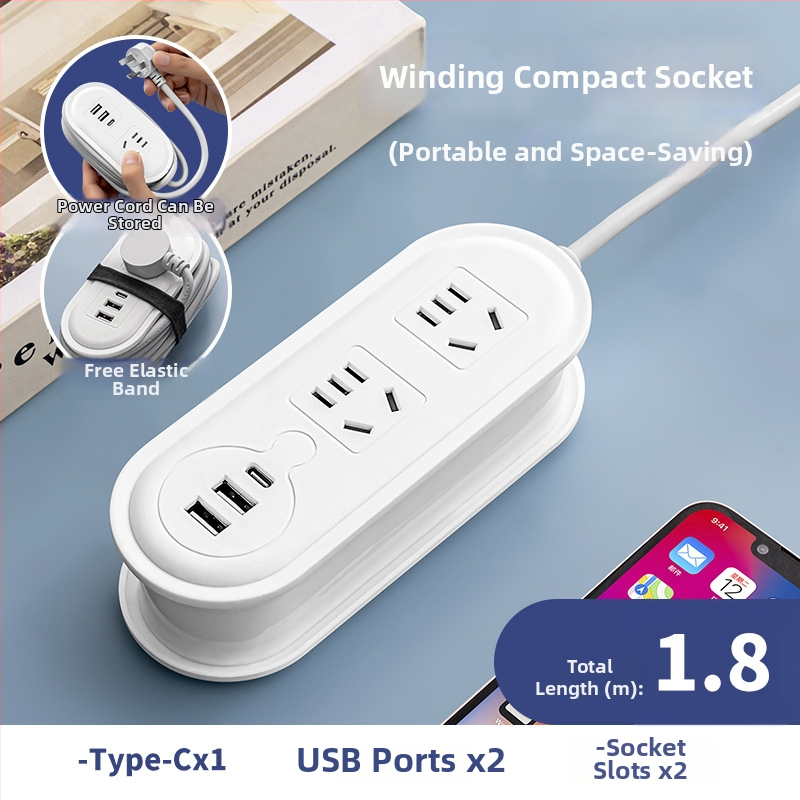 Cestovná zásuvka s USB nabíjaním, nočným osvetlením a skladovacím zásobníkom na kábel; napätie 110-250V, výkon až 2500W, meď vodiče, puzdro PP, CCC certifikát