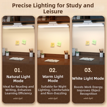 Stolna lampa s zaštitom očiju za učenike, akrilna noćna lampica, punjiva, dodirni prekidač, CRI ≥90