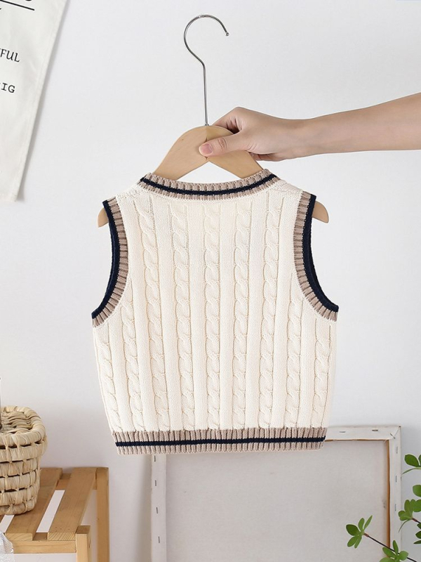 Unisex pamučna pletena vesta za djecu 1–3 godine, proljeće i jesen.
