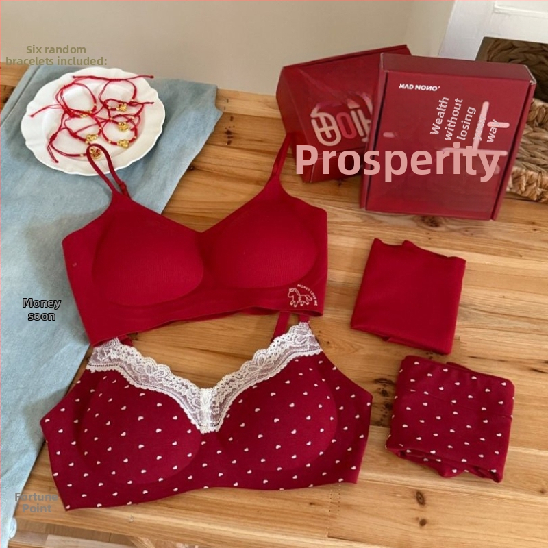 Ženski set donjeg rublja bez žice, duboki V izrez, grudnjaci tipa 3/4, oblikovane košarice: tanki gornji dio, debeli donji dio, glavni materijal pamuk 95,4%