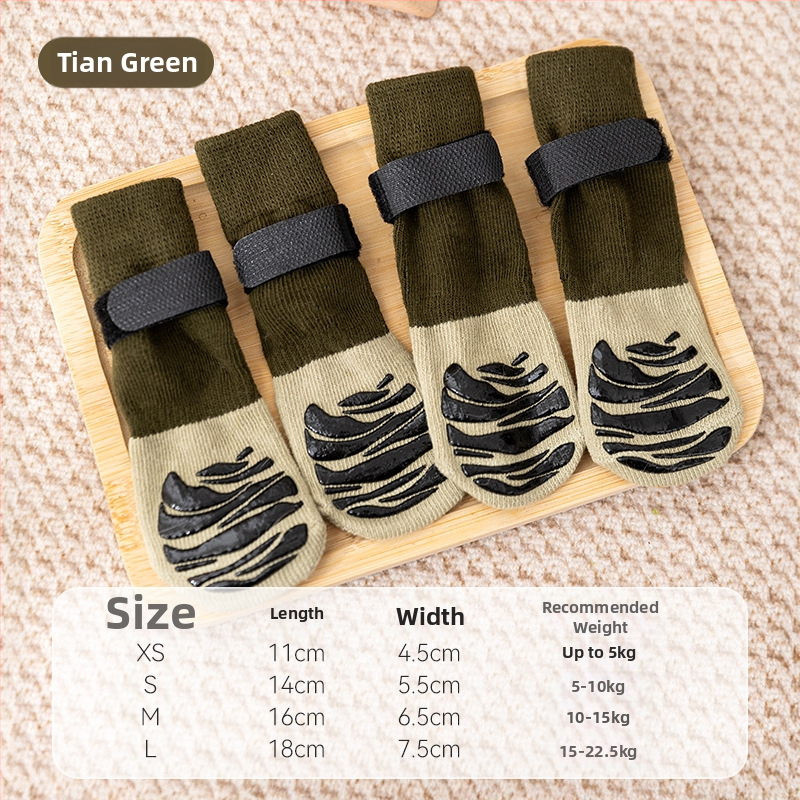 Ponožky pre psov s predĺženými nohami, protišmykové vnútorné ponožky, vzor: farebné zladenie, bavlna, ploché pletenie, reliéfne spracovanie