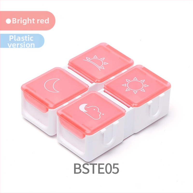 Kutija za tablete s podijeljenim pretincima i digitalnim vremenskim podsjetnikom, prijenosna (Model BSTE00, PP plastika)