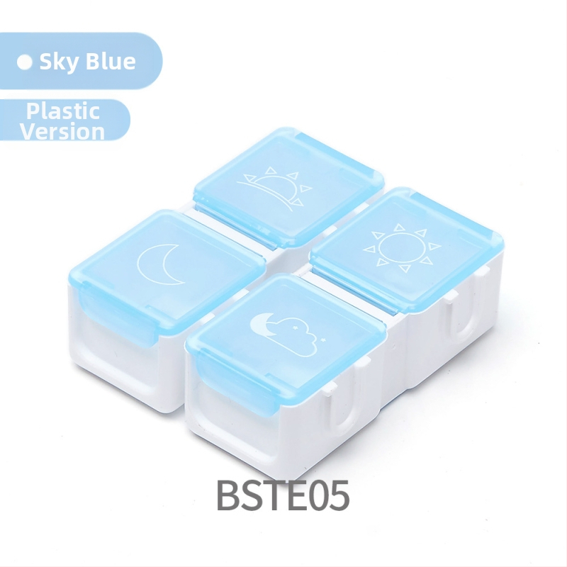 Kutija za tablete s podijeljenim pretincima i digitalnim vremenskim podsjetnikom, prijenosna (Model BSTE00, PP plastika)