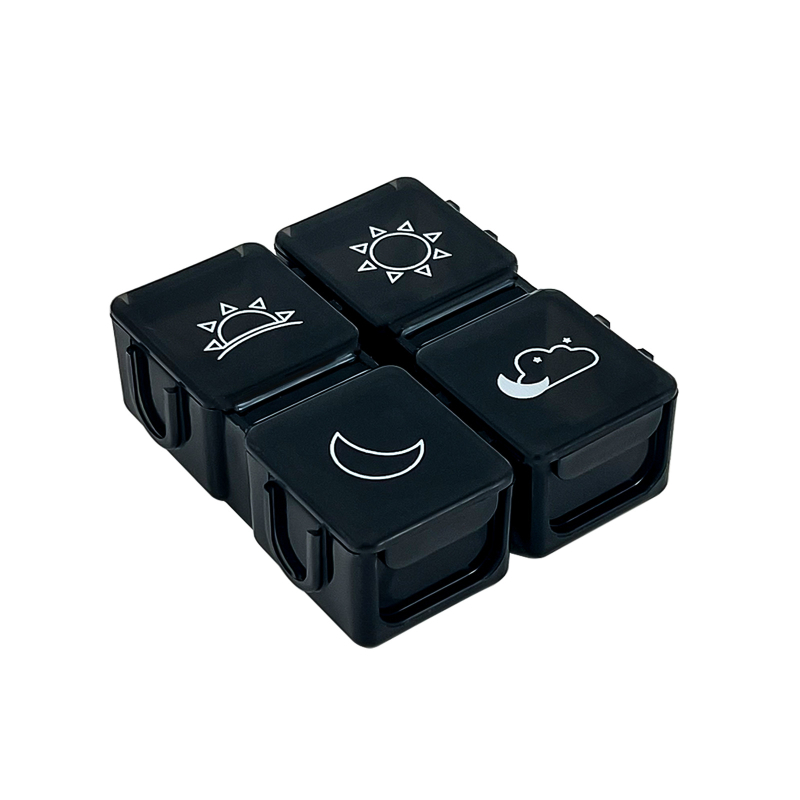 Kutija za tablete s podijeljenim pretincima i digitalnim vremenskim podsjetnikom, prijenosna (Model BSTE00, PP plastika)