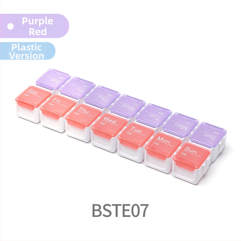 Kutija za tablete s podijeljenim pretincima i digitalnim vremenskim podsjetnikom, prijenosna (Model BSTE00, PP plastika)