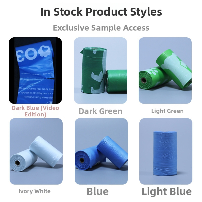 Biodegradovateľné vrecia na psie odpadky, veľké, zosilnené, parfumované, jednorázové, prispôsobiteľné, prenosné – LESI značka, 100% virgin plast, gravírový tlač, pôvod Xiamen Fujian, kód Xgd001