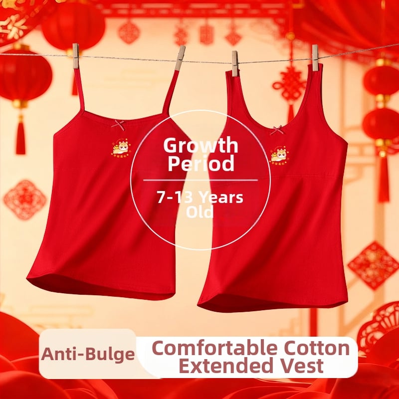 Dječji pamučni bezrokavni set donjeg rublja za uzrast 12–15 godina — pune košarice s tanko oblikovanim košaricama, tanke naramenice, bez čelika