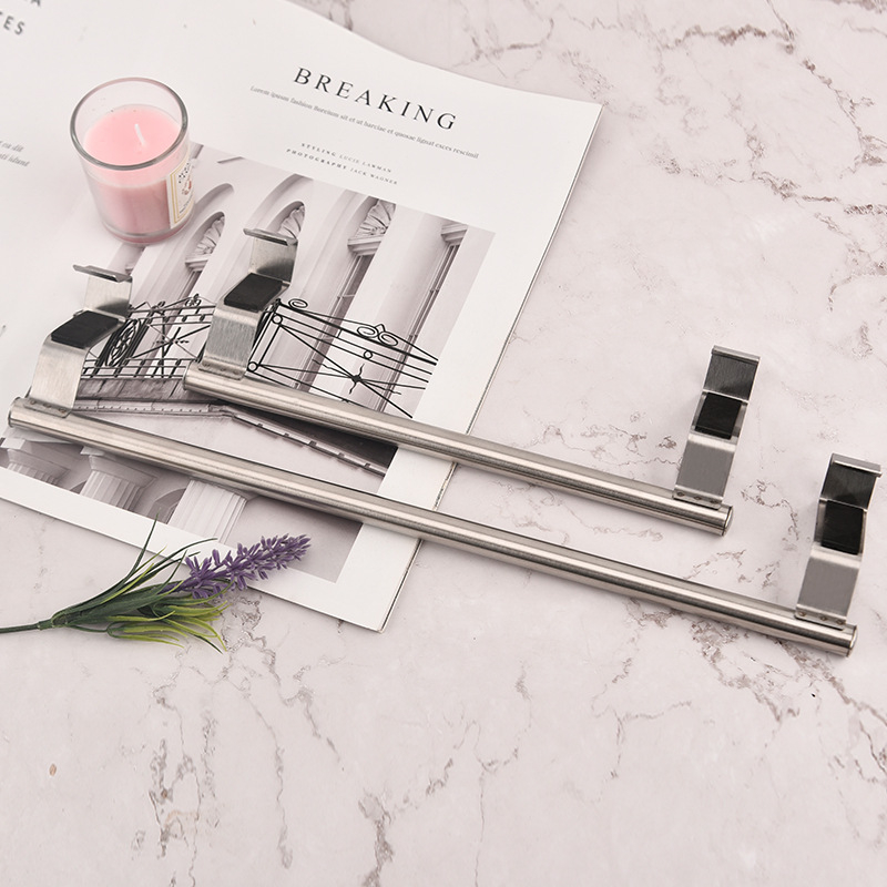 Suport pentru prosoape din oțel inoxidabil 430, cu un singur braț, montaj fără găuri, pe ușă/dulap, finisaj vopsit, încărcare 50 kg, 1 nivel