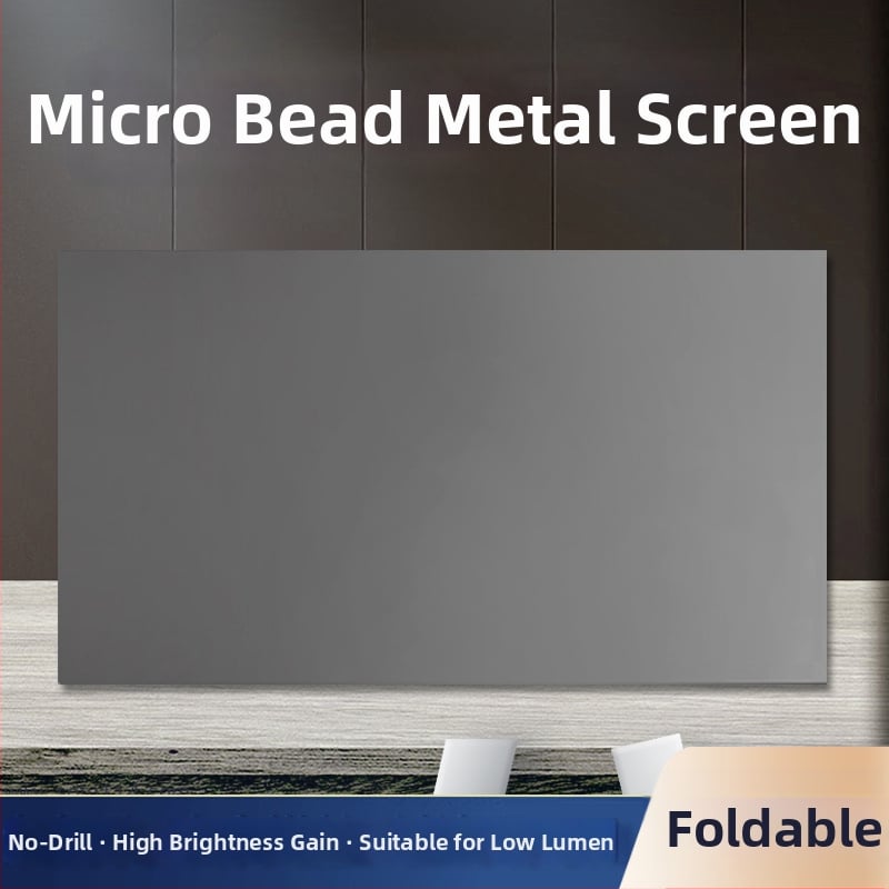 Összecsukható fém vetítőképernyő otthoni használatra, lyukmentes, HD