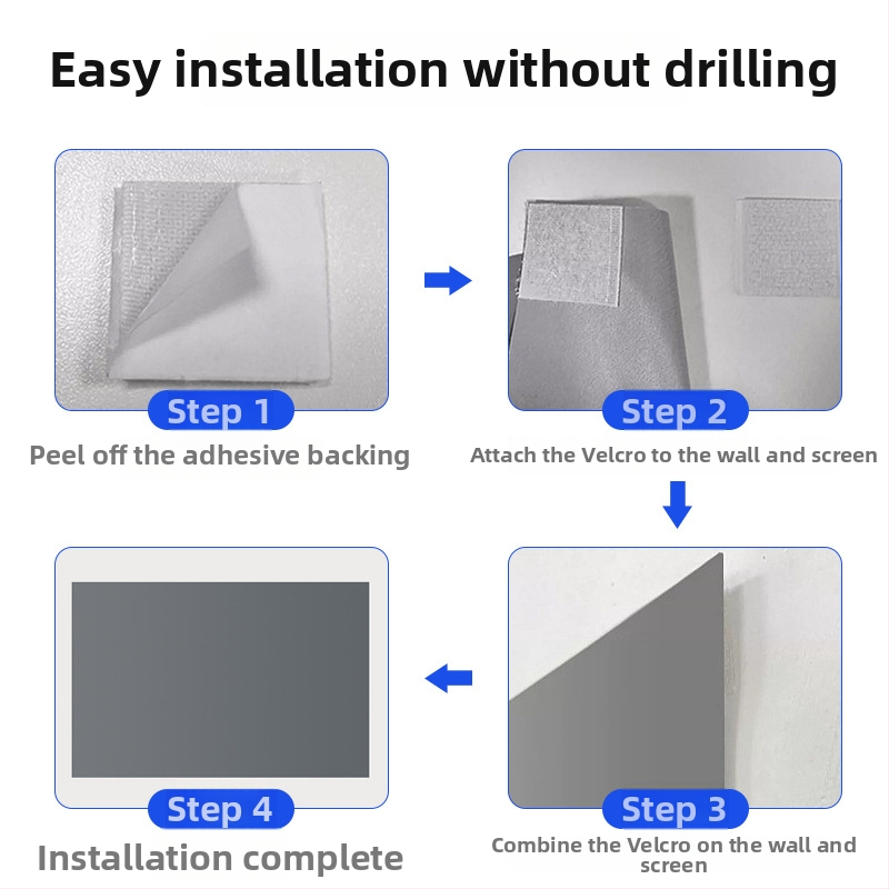 Сгъваем метален проекционен екран за домашна употреба, без дупки, HD