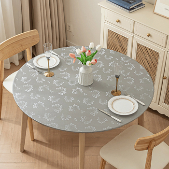 Калъф за кръгла маса - Водоустойчив, маслоустойчив, не се мие, луксозен, висок клас европейски стил, еластичен калъф за кръгла въртяща се маса с пълно покритие