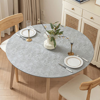 Калъф за кръгла маса - Водоустойчив, маслоустойчив, не се мие, луксозен, висок клас европейски стил, еластичен калъф за кръгла въртяща се маса с пълно покритие