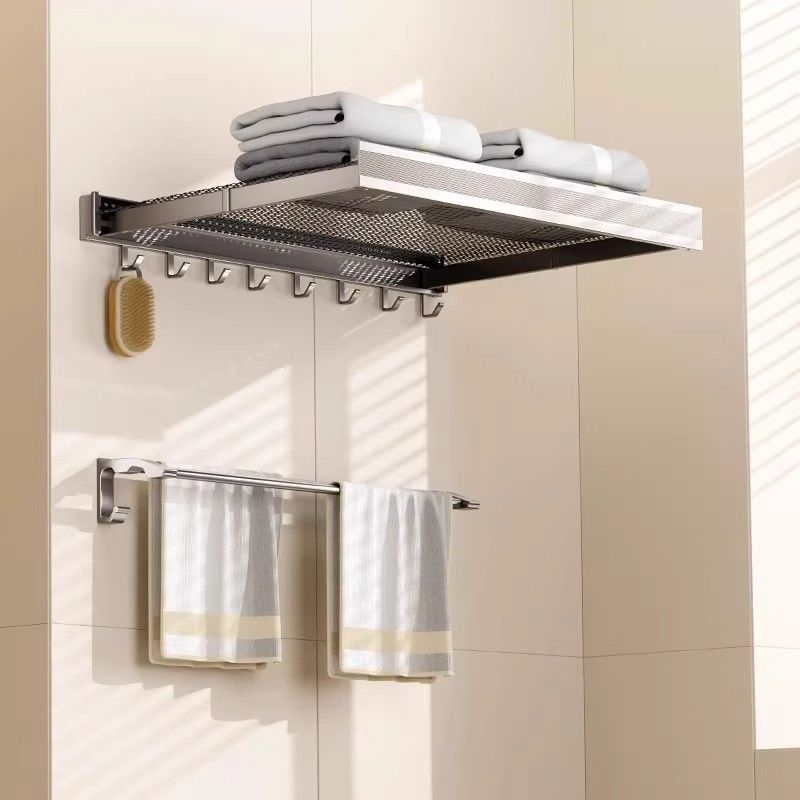Skriveni sklopivi teleskopski držač za ručnike u kupaonici — Space aluminij, WATERMARK certifikat, 1 sloj