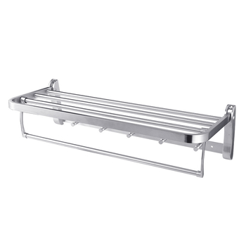 Ράγα πετσετών μπάνιου από ανοξείδωτο χάλυβα – Διπλής στρώσης αποθήκευση, 304 ανοξείδωτος χάλυβας, φόρτωση έως 5 kg, επιφάνεια λείανσης