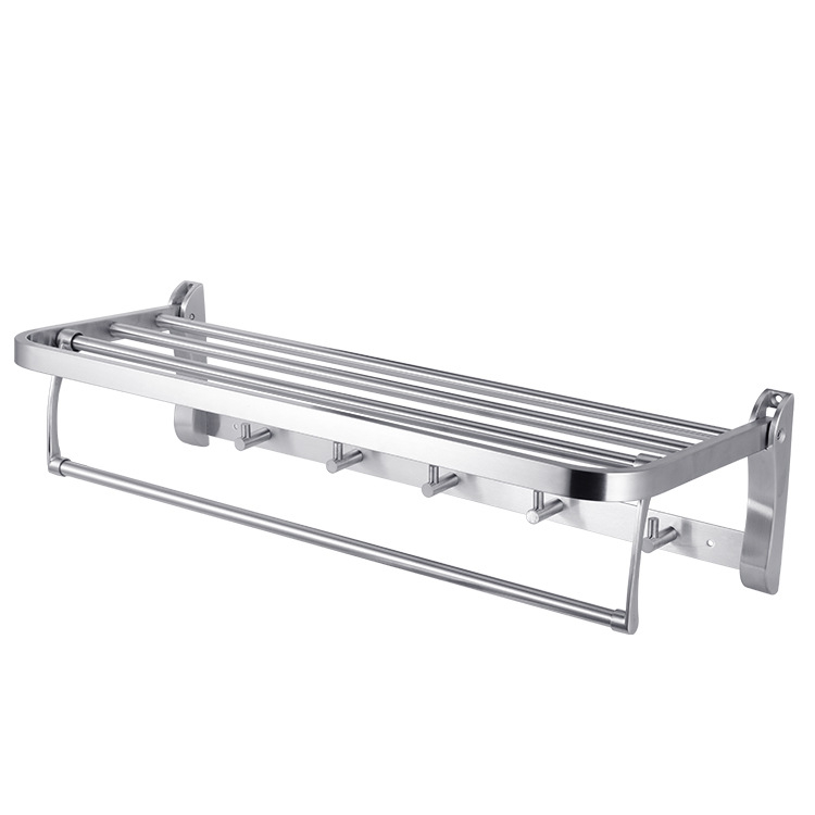 Ράγα πετσετών μπάνιου από ανοξείδωτο χάλυβα – Διπλής στρώσης αποθήκευση, 304 ανοξείδωτος χάλυβας, φόρτωση έως 5 kg, επιφάνεια λείανσης