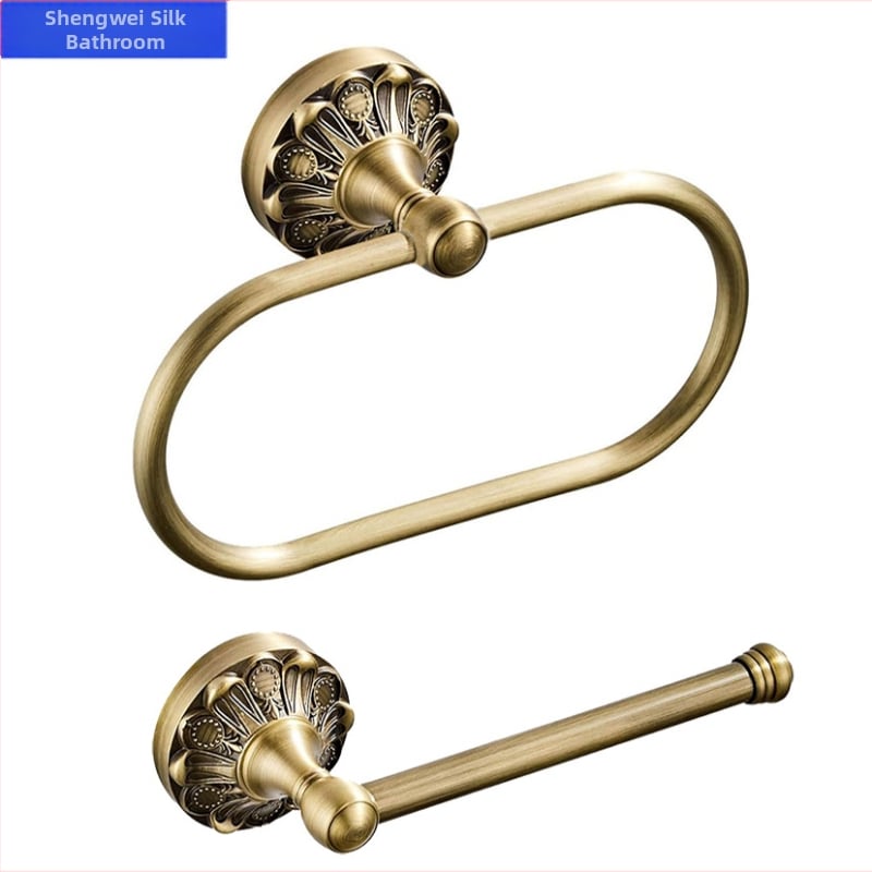 Saint vise Bakreni držač za ručnike s držačem za papir, u retro stilu, dvodijelni set