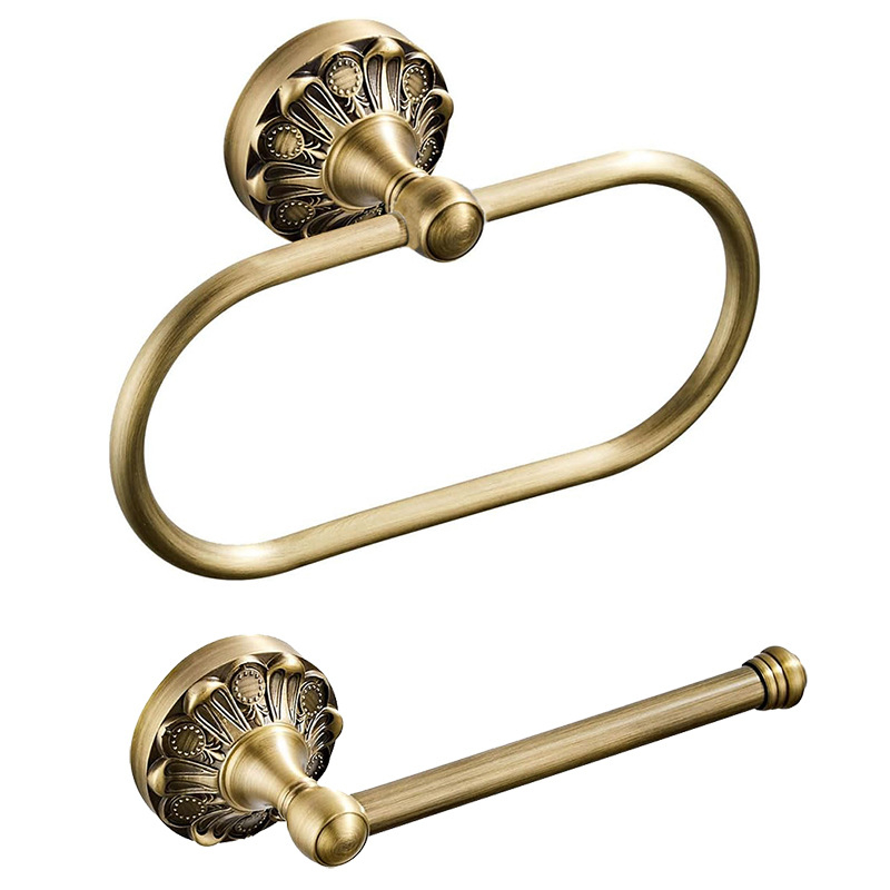 Saint vise Bakreni držač za ručnike s držačem za papir, u retro stilu, dvodijelni set