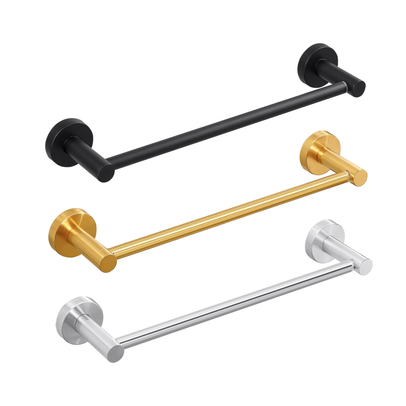 Bară telescopică pentru prosoape, oțel inoxidabil 201, finisaj brushed, încărcătură 10 kg, montaj prin găuri, stil modern minimalist