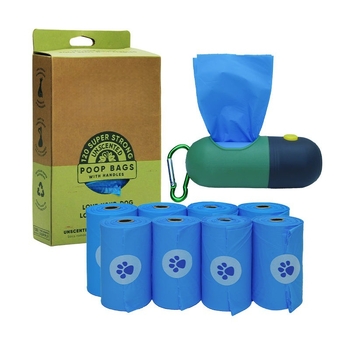 Pungi pentru gunoi de animale de companie, tip role, material biodegradabil pe bază de amidon, PE, ambalaj și imprimare personalizabile, origine: Nanjing