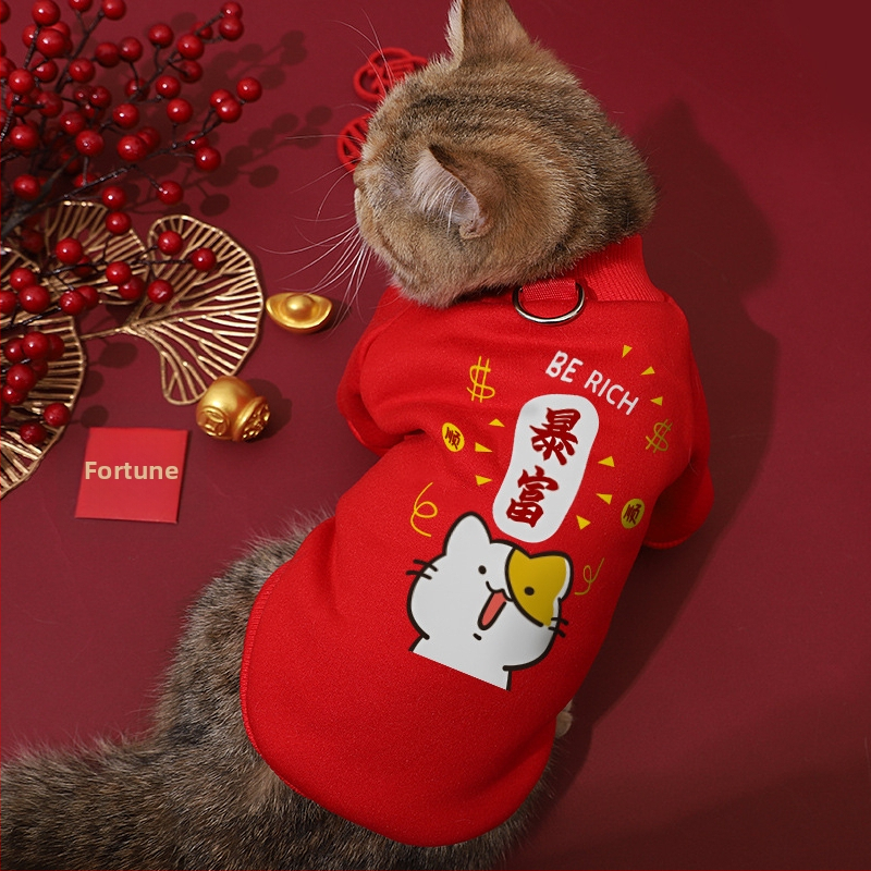 Mačje zimsko odijelo s mogućnošću za povodac, poliester, pulover s okruglim izrezom, ležerni stil