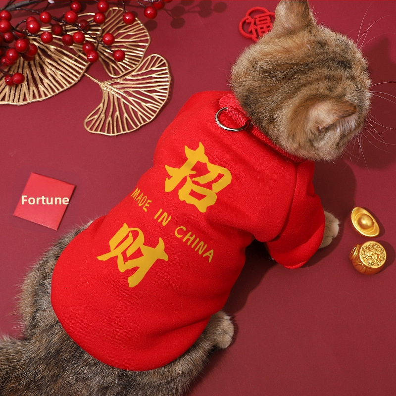 Mačje zimsko odijelo s mogućnošću za povodac, poliester, pulover s okruglim izrezom, ležerni stil