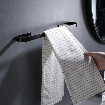 Držač za ručnike bez bušenja, od aluminijske legure, zidni, nosivost do 20 kg, jednostupanjski držač, završna obrada: sprej plastika