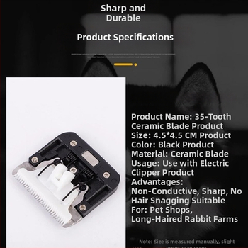 Električni kliper za kućne ljubimce s keramičkom oštricom i drvenom ručkom za pse, zečeve i koze