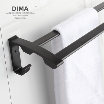 Zidni nosač za ručnike od aluminijske legure, anodna oksidacija, nosivost 10 kg, dvije razine, moderni stil