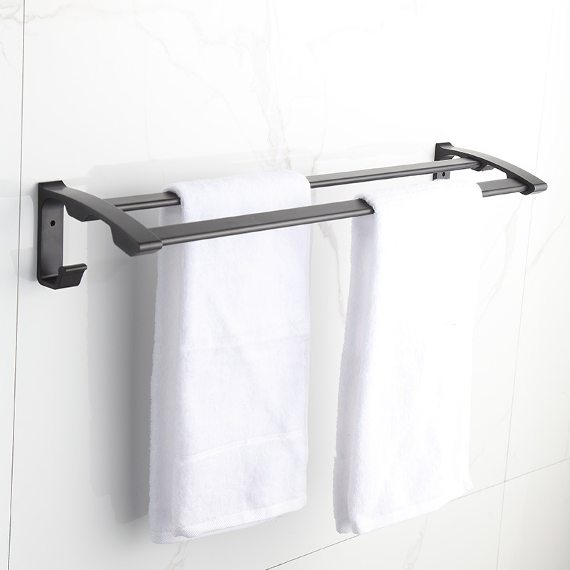 Zidni nosač za ručnike od aluminijske legure, anodna oksidacija, nosivost 10 kg, dvije razine, moderni stil