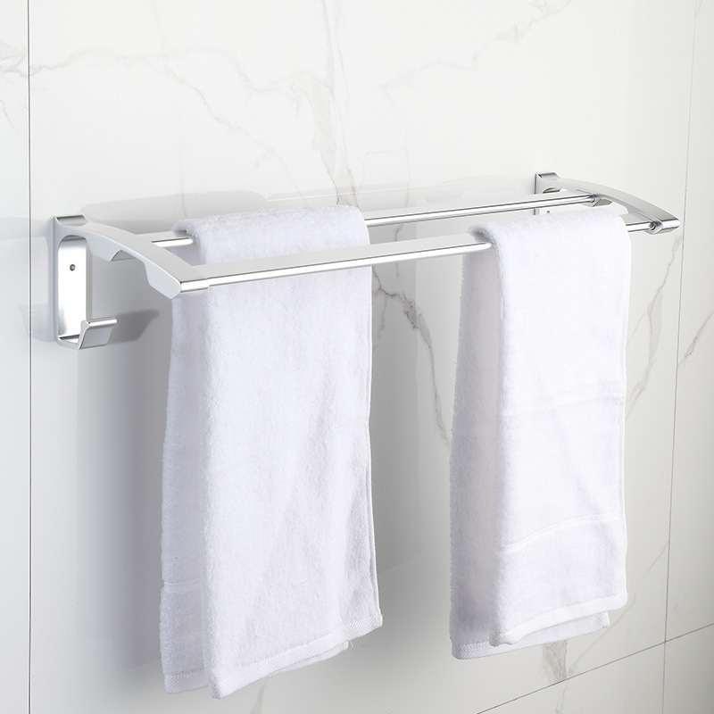 Zidni nosač za ručnike od aluminijske legure, anodna oksidacija, nosivost 10 kg, dvije razine, moderni stil