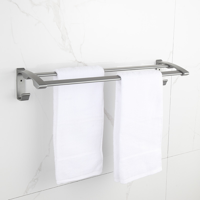 Zidni nosač za ručnike od aluminijske legure, anodna oksidacija, nosivost 10 kg, dvije razine, moderni stil