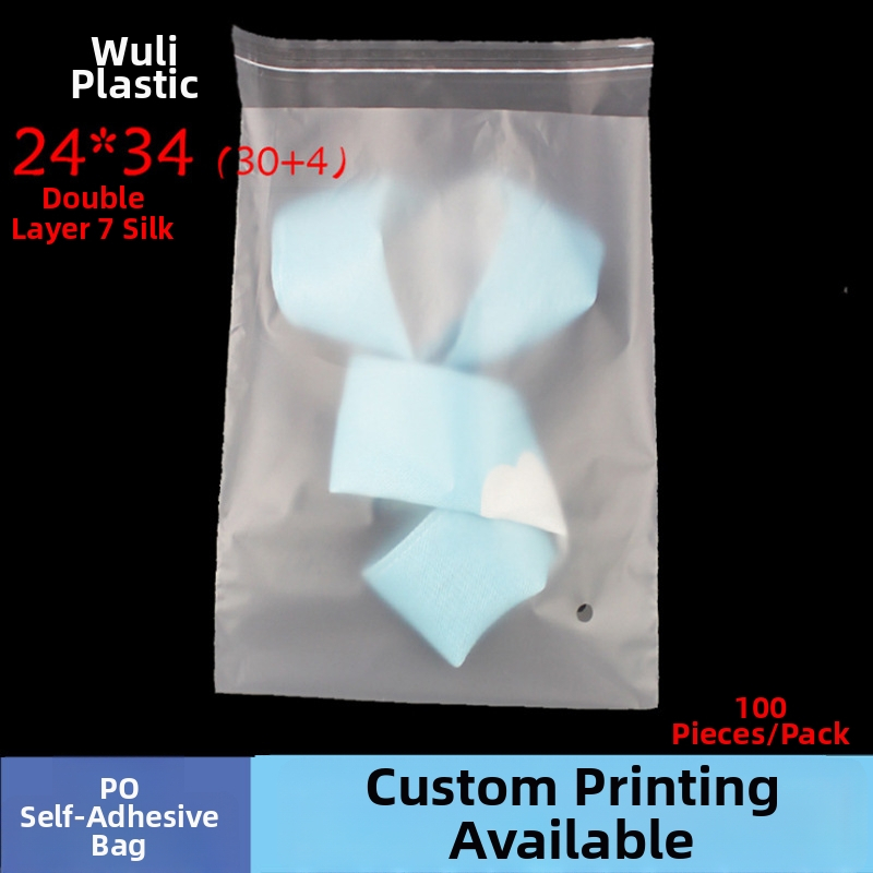 PO matný samolepiaci darčekový sáčok, dvojvrstvový s 7 Silk, s tlačeným logom