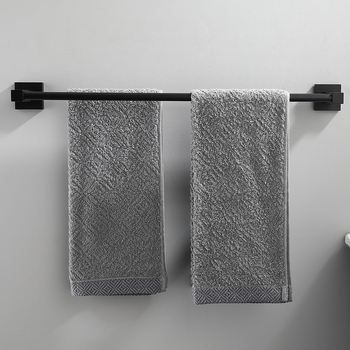 Držač za ručnike od svemirskog aluminija, 2 sloja, dvostruke šipke, kvadratni dizajn, nosivost 10 kg