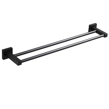 Držač za ručnike od svemirskog aluminija, 2 sloja, dvostruke šipke, kvadratni dizajn, nosivost 10 kg
