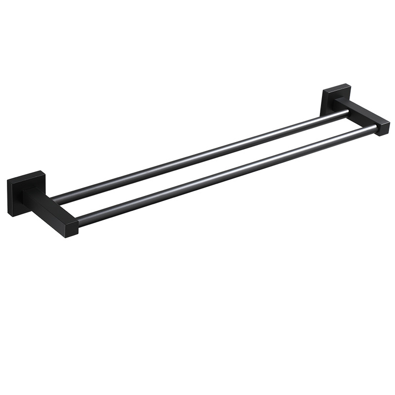 Držač za ručnike od svemirskog aluminija, 2 sloja, dvostruke šipke, kvadratni dizajn, nosivost 10 kg