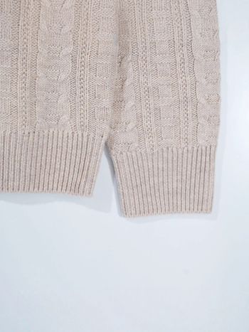 Muški debeli vuneni pulover s okruglim izrezom, jacquard pleteni, za jesen i zimu