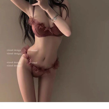 Set grudnjaka od čipkaste mreže s učinkom skupljanja, košarice 1/2, bez oblikovanih košarica, mekani čelični prsten, stražnje dvostruko kopčanje, čvrste naramenice, prozračan i udoban