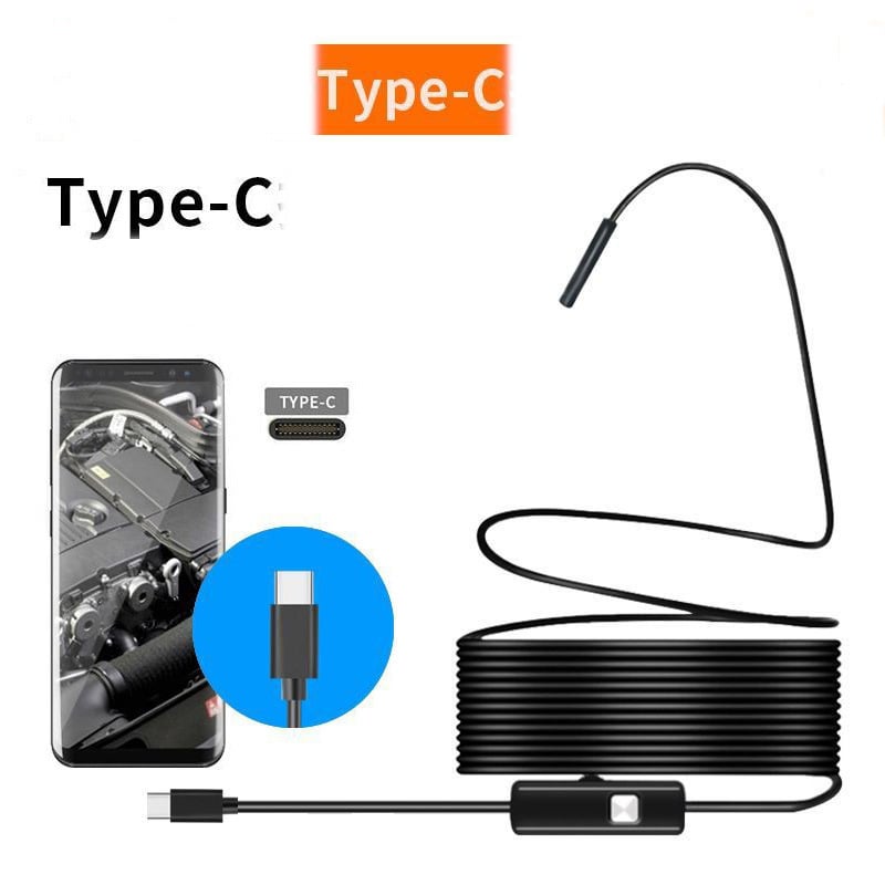 C típusú 5,5/7 mm-es közvetlen csatlakozás Android telefon endoszkóp kamerájához, vizuális vízálló szonda autóvezeték-javításhoz