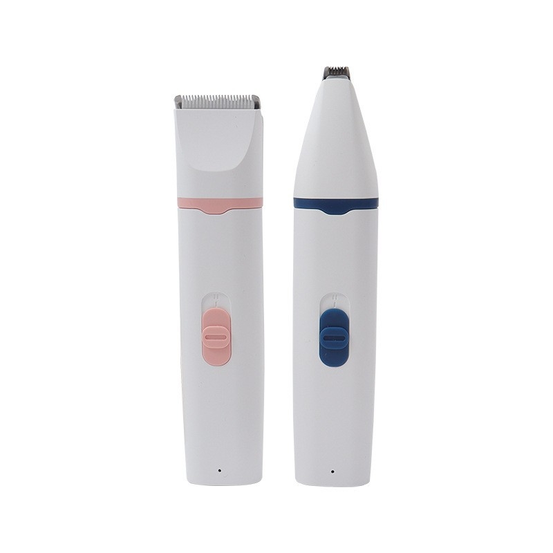 Set za njegu dlake kućnih ljubimaca — Dva u jednom s zamjenjivim glavama za mačke i pse, za tijelo i šape, ABS, nehrđajući čelik, keramika; Type-C brzo punjenje 5V/1A