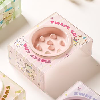 Vas ceramic pentru animale de companie cu alimentare lentă pentru câini și pisici, anti-sufocare, vas înalt pentru pisici